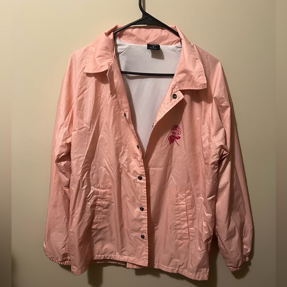 Men’s Pink Obey Button up Windbreaker